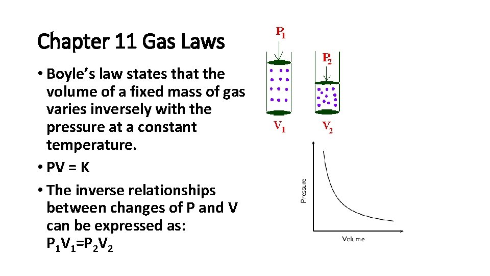 Chapter 11 Gas Laws • Boyle’s law states that the volume of a fixed Chapter 11 Gas Laws • Boyle’s law states that the volume of a fixed