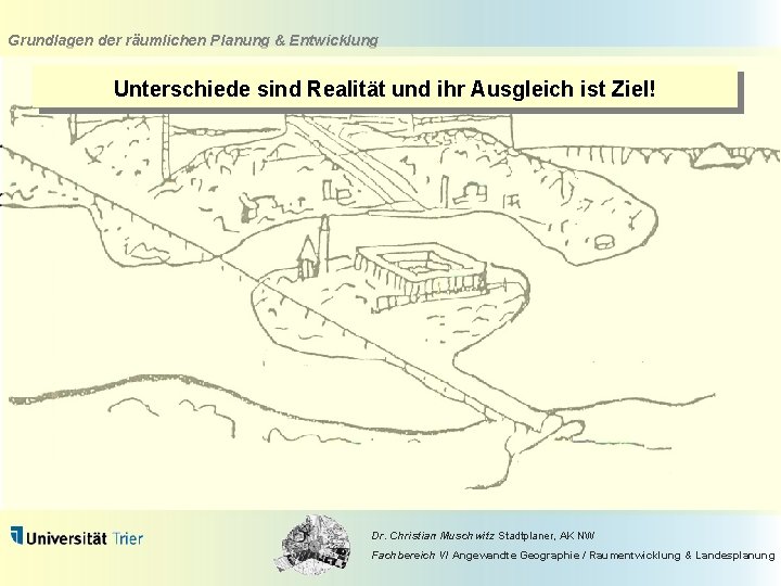Grundlagen der räumlichen Planung & Entwicklung Unterschiede sind Realität und ihr Ausgleich ist Ziel!