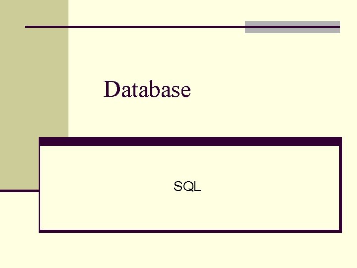 Database SQL 