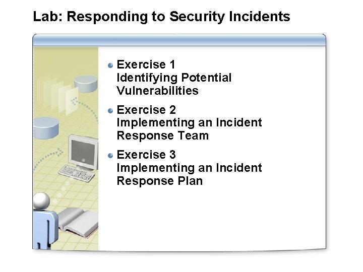Lab: Responding to Security Incidents Exercise 1 Identifying Potential Vulnerabilities Exercise 2 Implementing an Lab: Responding to Security Incidents Exercise 1 Identifying Potential Vulnerabilities Exercise 2 Implementing an