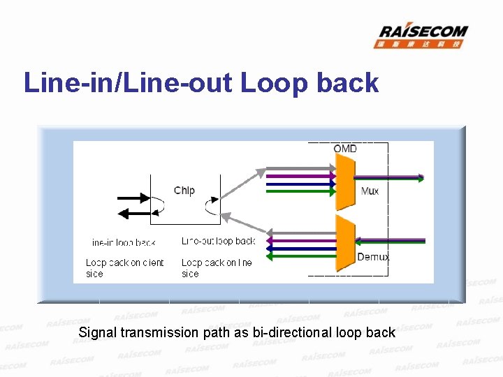 Line-in/Line-out Loop back Signal transmission path as bi-directional loop back 
