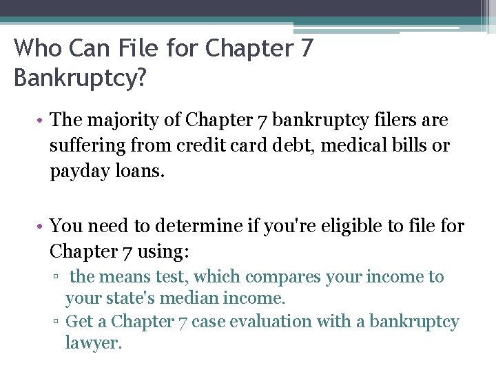 Bankruptcy The Truth About Chapter 7 Chapter 13