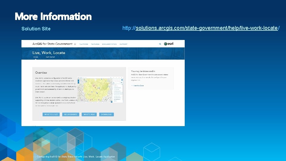 More Information Solution Site Esri UC 2014 | Demo Theater | Configuring Arc. GIS More Information Solution Site Esri UC 2014 | Demo Theater | Configuring Arc. GIS