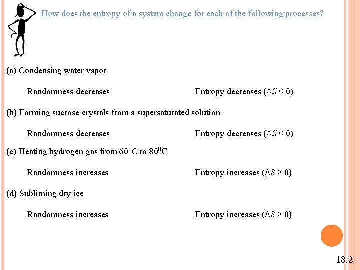How does the entropy of a system change for each of the following processes?