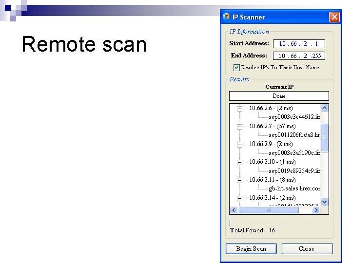 Remote scan 