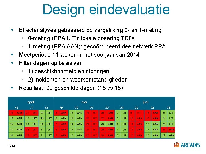 Design eindevaluatie • Effectanalyses gebaseerd op vergelijking 0 - en 1 -meting • 0