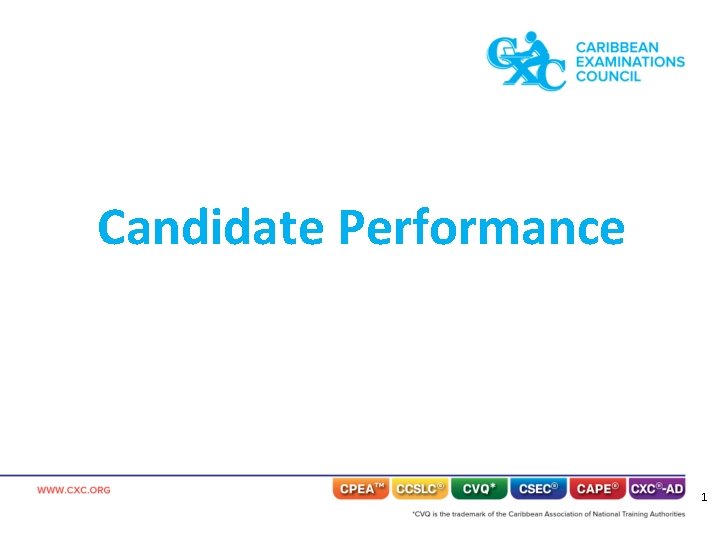 Candidate Performance 1 