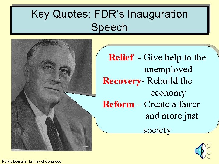 Key Quotes: FDR’s Inauguration Speech Relief - Give to the This Nation askshelp for