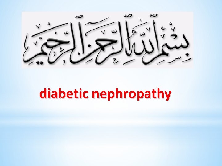 diabetic nephropathy 