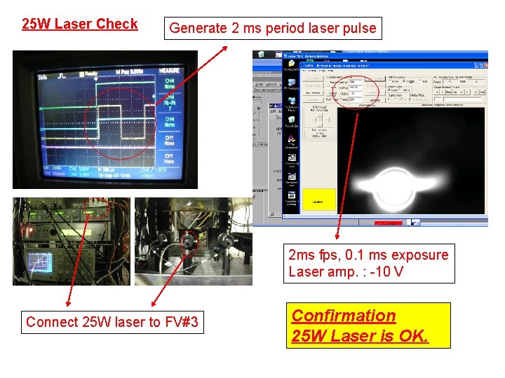 25 W Laser Check Generate 2 ms period laser pulse 2 ms fps, 0. 25 W Laser Check Generate 2 ms period laser pulse 2 ms fps, 0.