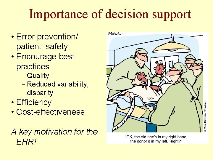 Importance of decision support • Error prevention/ patient safety • Encourage best practices Quality Importance of decision support • Error prevention/ patient safety • Encourage best practices Quality