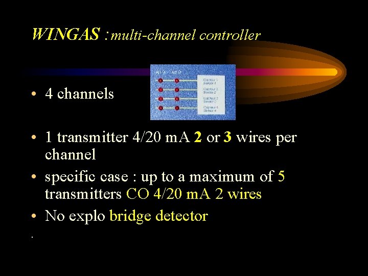 WINGAS : multi-channel controller • 4 channels • 1 transmitter 4/20 m. A 2