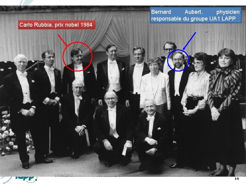 Bernard Aubert, physicien responsable du groupe UA 1 LAPP Carlo Rubbia, prix nobel 1984 Bernard Aubert, physicien responsable du groupe UA 1 LAPP Carlo Rubbia, prix nobel 1984