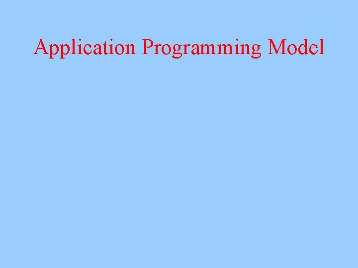 Application Programming Model 