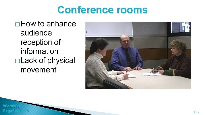 Conference rooms � How to enhance audience reception of information � Lack of physical