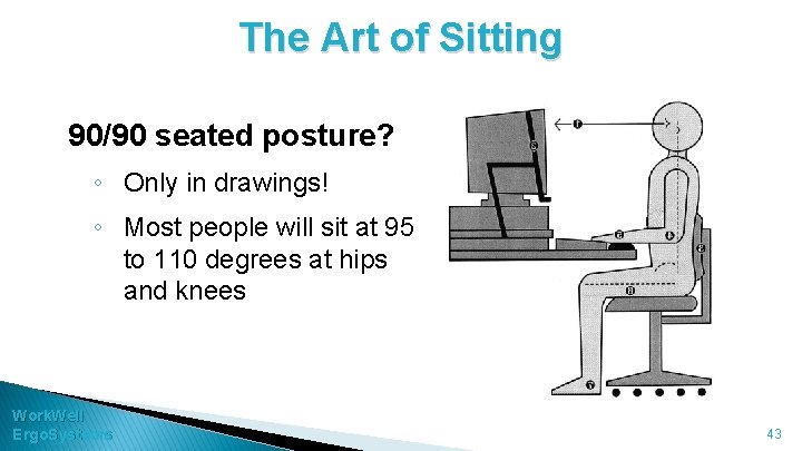 The Art of Sitting 90/90 seated posture? ◦ Only in drawings! ◦ Most people