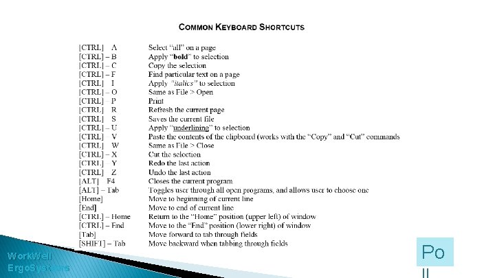 Work. Well Ergo. Systems Po 