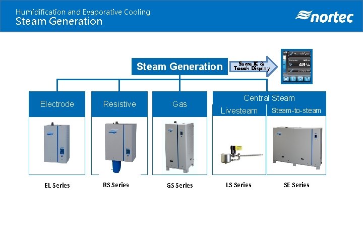 Humidification and Evaporative Cooling Steam Generation Electrode EL Series Resistive RS Series Gas GS