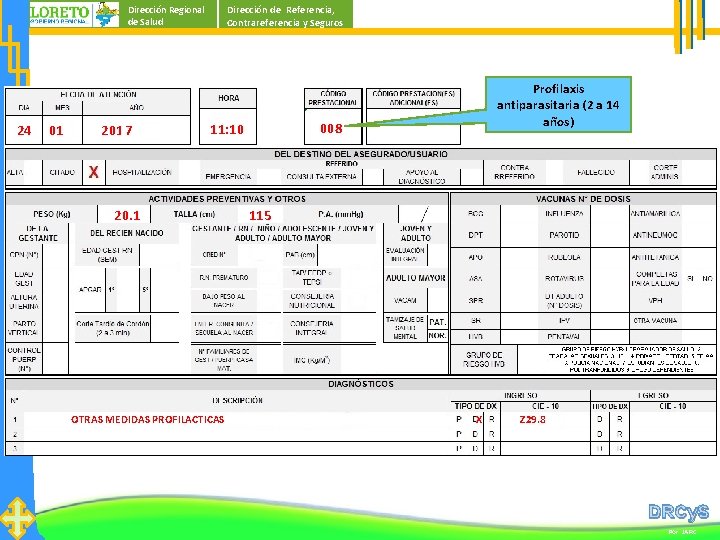 Dirección de Referencia, Contrareferencia y Seguros Dirección Regional de Salud 24 01 20167 008 Dirección de Referencia, Contrareferencia y Seguros Dirección Regional de Salud 24 01 20167 008