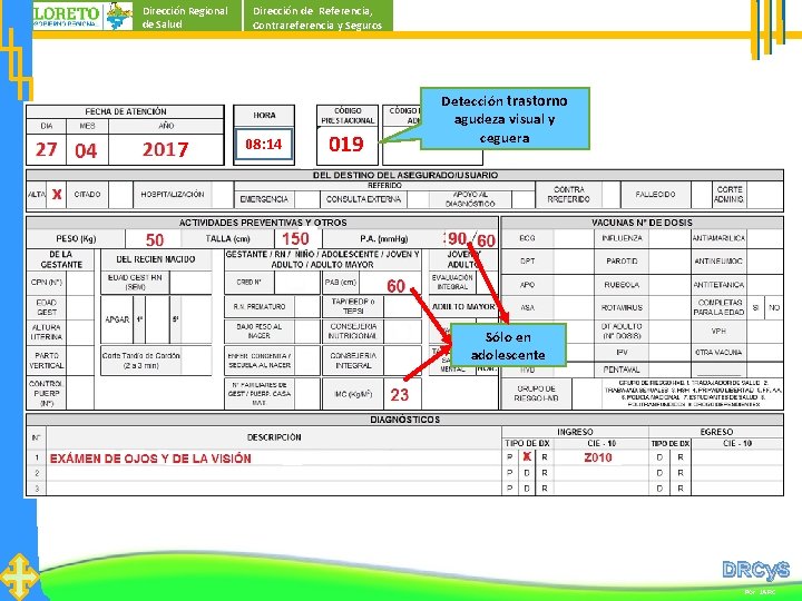 Dirección Regional de Salud 7 Dirección de Referencia, Contrareferencia y Seguros 08: 14 019 Dirección Regional de Salud 7 Dirección de Referencia, Contrareferencia y Seguros 08: 14 019
