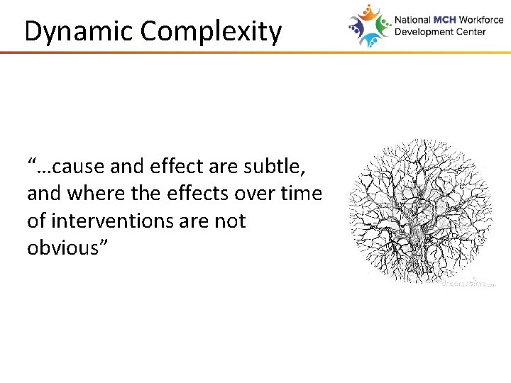 Dynamic Complexity “…cause and effect are subtle, and where the effects over time of