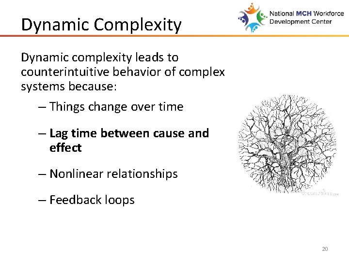Dynamic Complexity Dynamic complexity leads to counterintuitive behavior of complex systems because: – Things