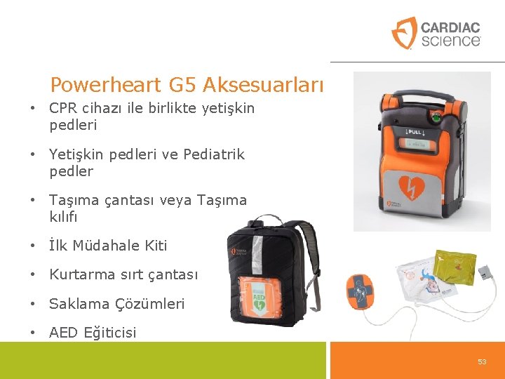 Powerheart G 5 Aksesuarları • CPR cihazı ile birlikte yetişkin pedleri • Yetişkin pedleri Powerheart G 5 Aksesuarları • CPR cihazı ile birlikte yetişkin pedleri • Yetişkin pedleri
