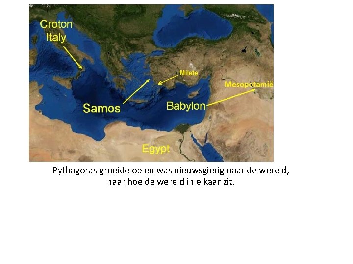 Pythagoras groeide op en was nieuwsgierig naar de wereld, naar hoe de wereld in