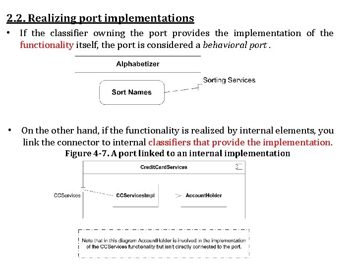 2. 2. Realizing port implementations • If the classifier owning the port provides the
