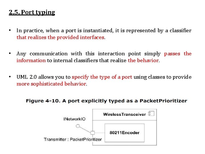 2. 5. Port typing • In practice, when a port is instantiated, it is