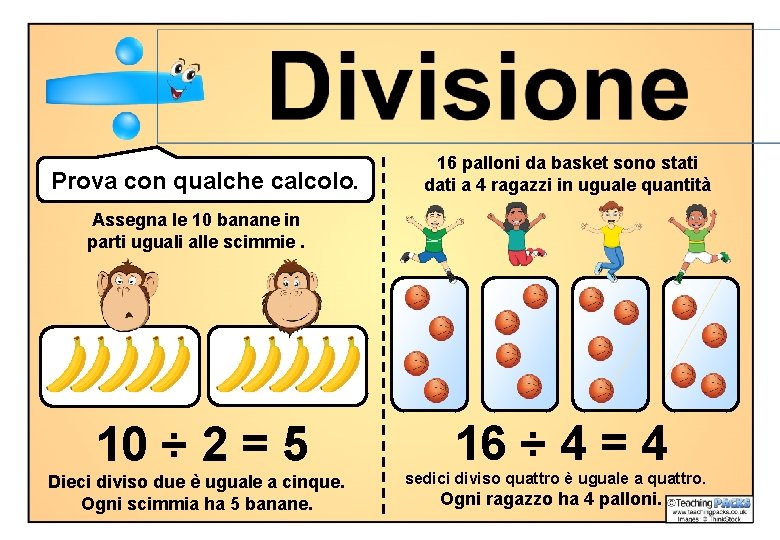 Prova con qualche calcolo. 16 palloni da basket sono stati dati a 4 ragazzi