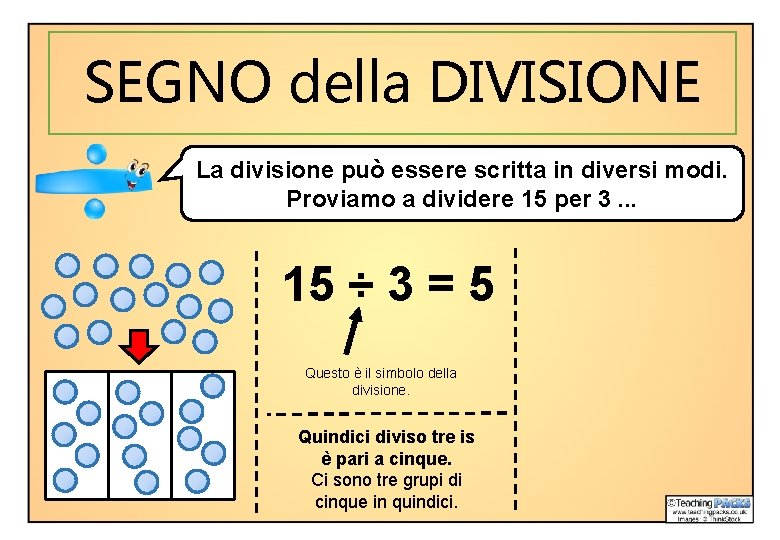 SEGNO della DIVISIONE La divisione può essere scritta in diversi modi. Proviamo a dividere