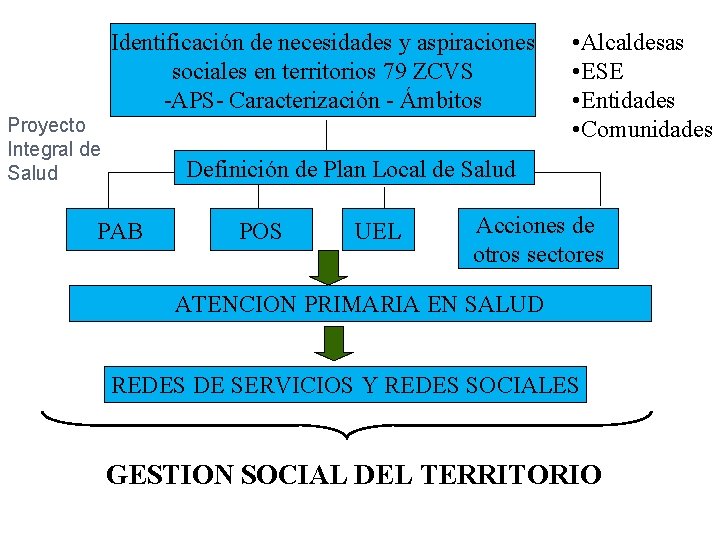 Identificación de necesidades y aspiraciones sociales en territorios 79 ZCVS -APS- Caracterización - Ámbitos