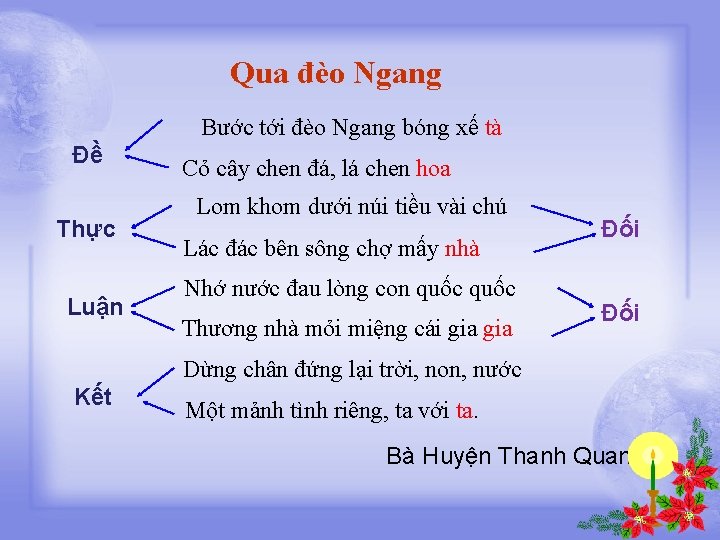 Qua đèo Ngang Bước tới đèo Ngang bóng xế tà Đề Thực Luận Cỏ