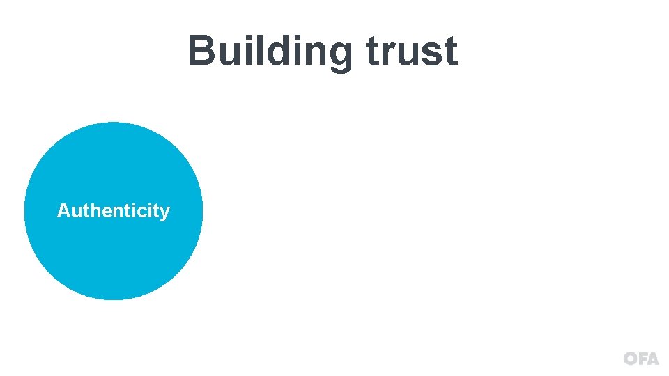 Building trust Authenticity 