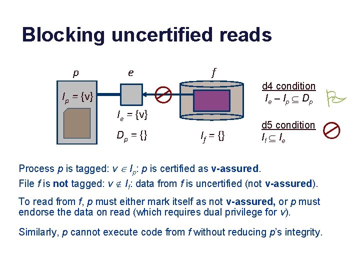 Blocking uncertified reads p e f d 4 condition I e – I p