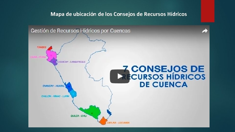 Mapa de ubicación de los Consejos de Recursos Hídricos 