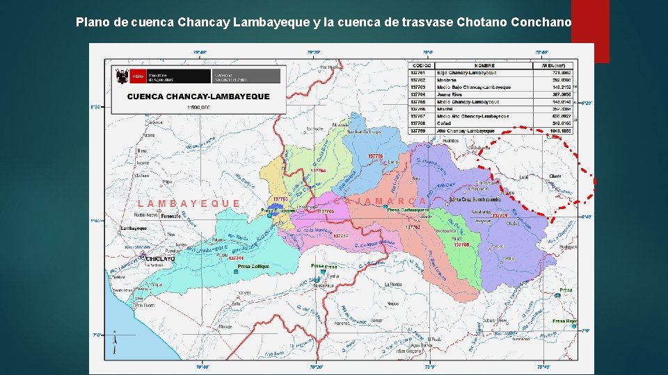 Plano de cuenca Chancay Lambayeque y la cuenca de trasvase Chotano Conchano 