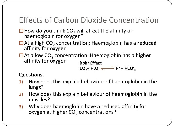 Effects of Carbon Dioxide Concentration � How do you think CO 2 will affect Effects of Carbon Dioxide Concentration � How do you think CO 2 will affect