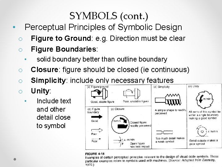 SYMBOLS (cont. ) • Perceptual Principles of Symbolic Design Figure to Ground: e. g.