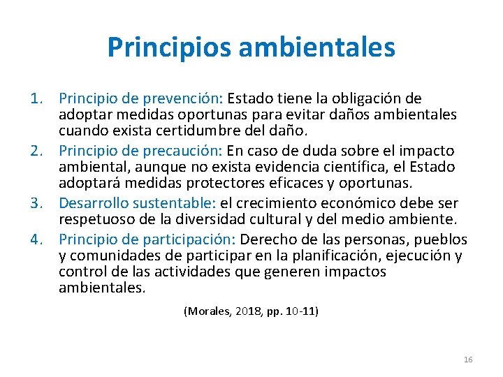 Principios ambientales 1. Principio de prevención: Estado tiene la obligación de adoptar medidas oportunas