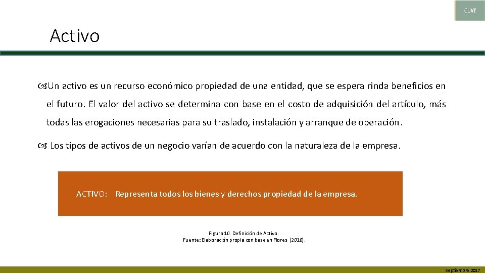 Activo Un activo es un recurso económico propiedad de una entidad, que se espera