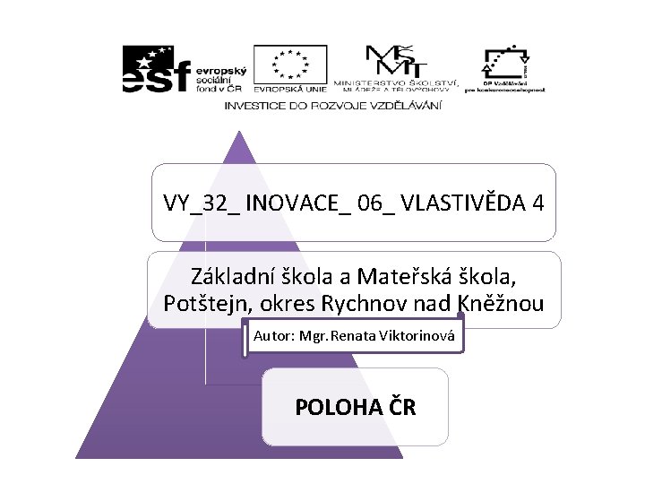 VY_32_ INOVACE_ 06_ VLASTIVĚDA 4 Základní škola a Mateřská škola, Potštejn, okres Rychnov nad