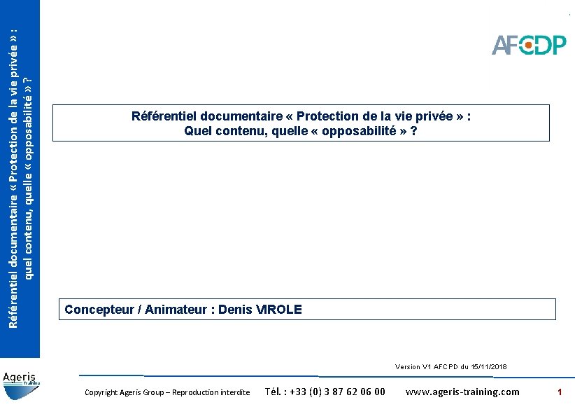 Référentiel documentaire « Protection de la vie privée » : quel contenu, quelle «