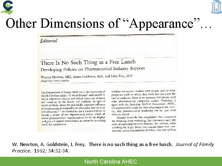 Other Dimensions of “Appearance”… W. Newton, A. Goldstein, J. Frey. There is no such