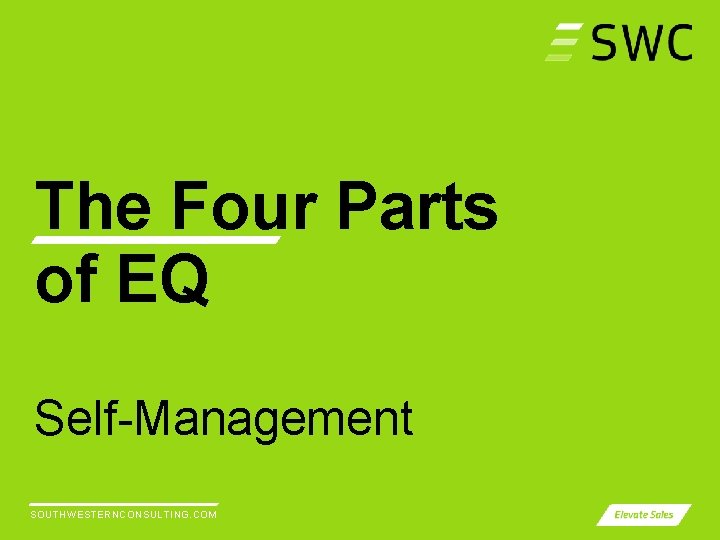 The Four Parts of EQ Self-Management SOUTHWESTERNCONSULTING. COM 
