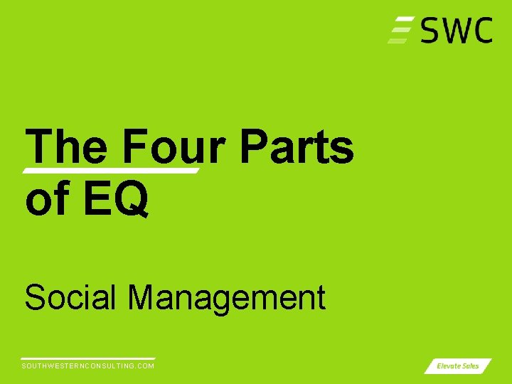 The Four Parts of EQ Social Management SOUTHWESTERNCONSULTING. COM 