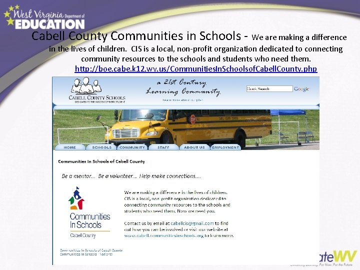 Cabell County Communities in Schools - We are making a difference in the lives