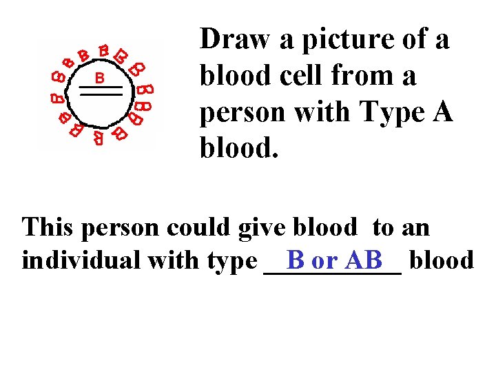Draw a picture of a blood cell from a person with Type A blood.